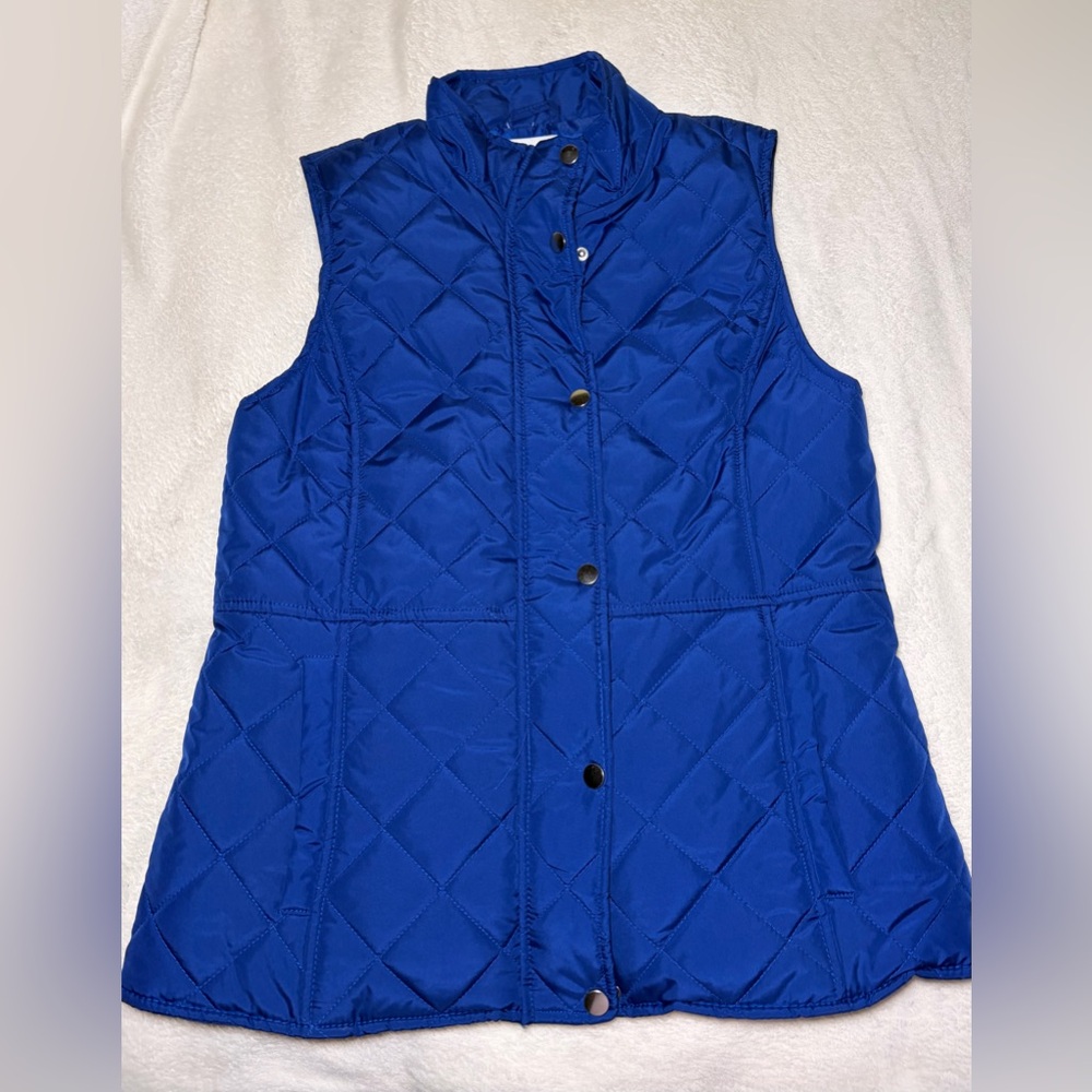 Kim Rogers Royal‎ Blue Quilted Vest sz S